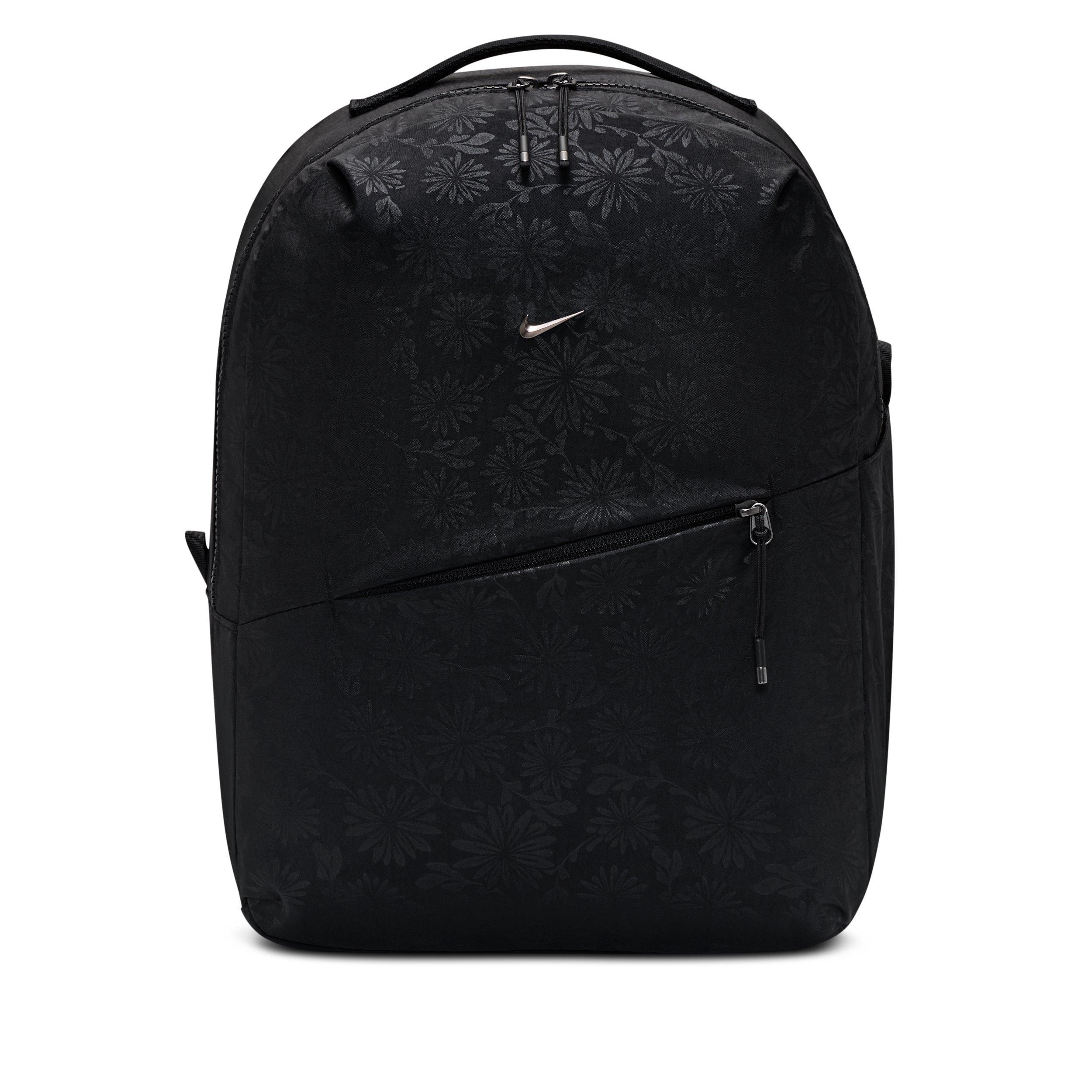 Nike Aura Floral Backpack - Black/Black/Gunmetal - BLACK/BLACK/GUNMETAL
